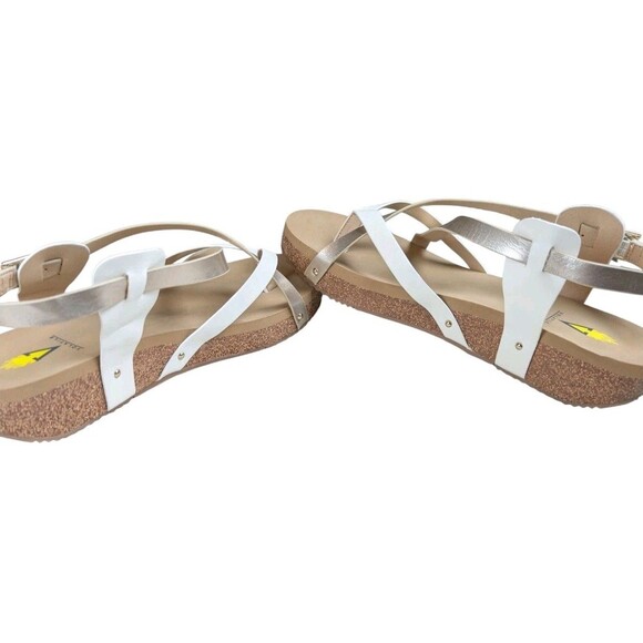 Volatile Women's Engie Multi Strap Thong Sandal Platinum Size 10 - Picture 3 of 6